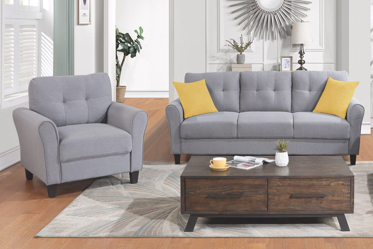 Modern Living Room Sofa Set Linen Upholstered Couch Furniture For Home Office by Couch.com
