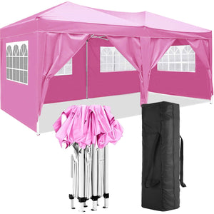 10'X20' Folding Canopy With 6 Removable Sidewalls Outdoor Event Shelter UPF 50+ Gazebo Portable Tents For Parties Beach Camping Wedding Ez Pop Up Canopy by Couch.com