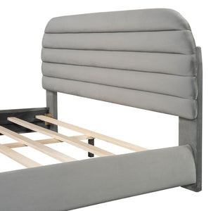 Upholstered Platform Bed Frame And Stylish Curve Shaped Design by Couch.com