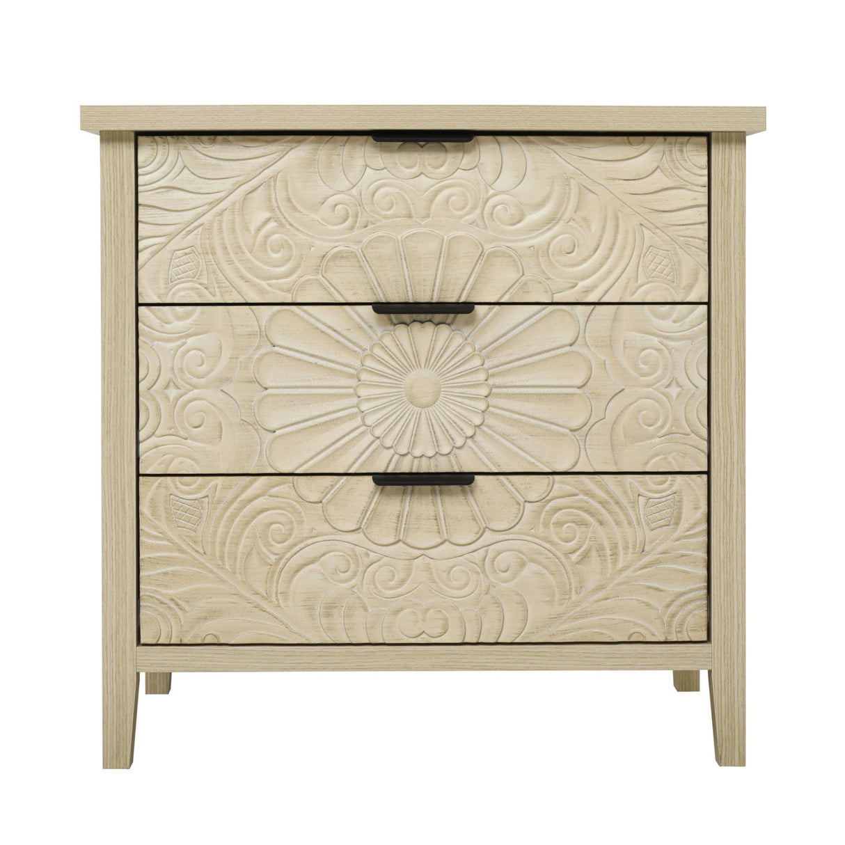 3 Drawer Cabinet - Natural Wood Finish