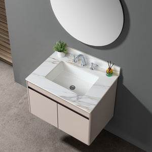 Vanity Top With Undermount Sink And Backsplash, Sintered Stone by Couch.com