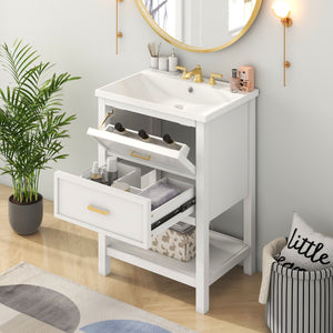 Bathroom Vanity With Top Sink, Modern Bathroom Storage Cabinet With 2 Drawers, Single Sink Bathroom Vanity by Couch.com