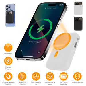 Magsafe Wireless Power Bank 10000mAh Magnetic Portable 18W Fast Charger Fit for IOS Phone 15/14/13/12 Series and More by DirectDeals