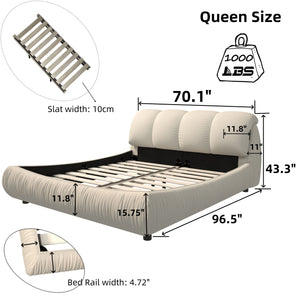 Luxury Upholstered Platform Bed With Oversized Padded Backrest And Solid Wood Frame by Couch.com