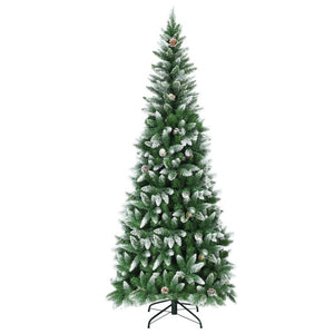 5/6/7.5 Feet Artificial Pencil Christmas Tree with Pine Cones-7 Feet