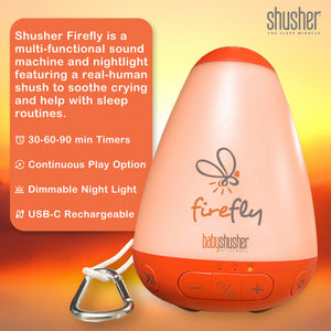 Firefly Portable Baby Sound Machine + Shushie Pacifier 2-Pack Bundle