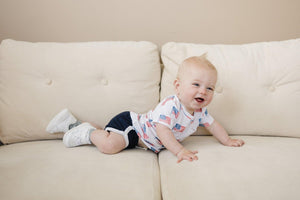 Navy Blue Bamboo Track Shorts