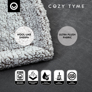 Zakary Flannel Reversible Heathered Sherpa Throw