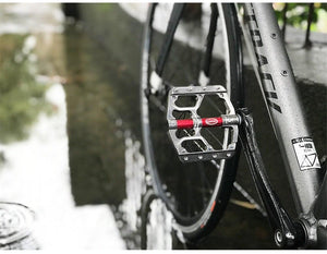 Flat Bike Pedals Road 3 Sealed Bearings Bicycle Pedals Mountain Bike Pedals Wide Platform Accessories Mountain Bike Pedals Aluminum Bicycle Flat Platform Pedals Lightweight Non-Slip Sealed Bearing For Road Mountain