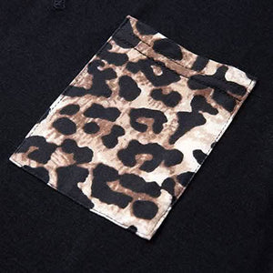 Women's Summer Tank Tops Leopard Pocket Sleeveless Blouse