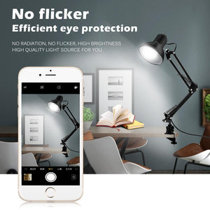Flexible Led Desk Lamp Home Office Modern Table Lamp Metal Architect Adjustable Folding Reading Light Decorative Table Lamp Cute Study Lamps for Bedroom Décor