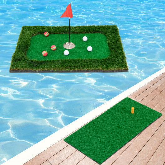 Floating Golf Green for Pool with 6 Golf Balls and Golf Flag