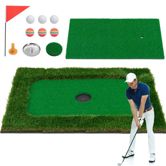 Floating Golf Green for Pool with 6 Golf Balls and Golf Flag