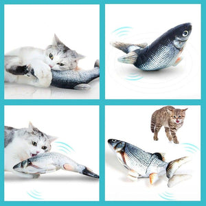 Floppy Fish Cat Toy Moving Fish Toy for Cats Interactive Flopping Cat Kicker Fish Toy Dancing Wiggle Fish Catnip Toys Fun Toy for Cat Exercise