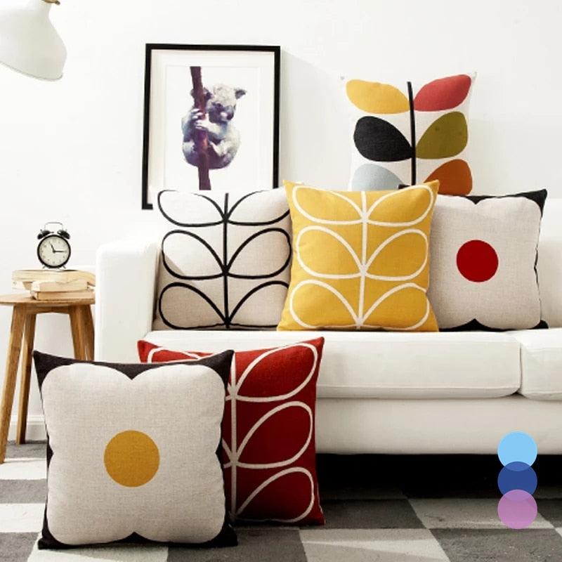 Floral Pillow Cover Linen / Cotton Cushion Cover Home Decorative Pillow Case For Sofa Christmas Party Living Room Flower Pattern Decorative Soft Throw Pillow Case Cotton Linen Floral Cushion Covers 45x45cm