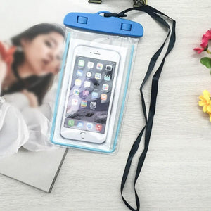 Florescent Universal Waterproof Phone Pouch Case Diving Swimming Bag Luminous Mobile Cover For Phone Sports Beach Pool 6 inch Universal Water Proof Mobile Pouch/Case Cover for Rain Protection & Under Water Swimming Bag Case and Strap