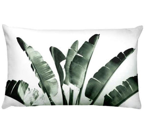 Flowers Birds Green Plants Printed Waist Pillowcase Home Pillow Decoration Tropical Green Texture Exotic Flower Cotton Linen Outdoor Pillow Cases Sofa Bed Throw Pillow 50x30CM