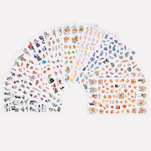 Flowers Leaves Line 3D Nail Stickers Autumn Winter Fall Leaf Design Transfer Sliders Abstract Waves Nail Art Decals Manicures  Decal Self-Adhesive 3D Wave Design Decoration for Women Girls Tape Nail Art Stickers Decal Decoration