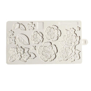 Flowers Shape Silicone Mold Fondant Cake Decorating Tools Chocolate Cupcake Baking Cookies Mold Roses Collection Fondant Mold-Rose Flower And Leaves Shapes Silicone Mold
