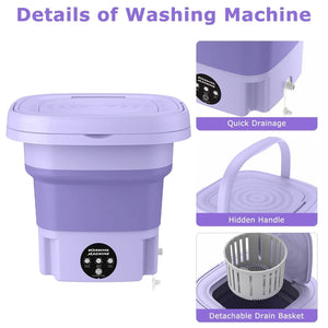 Foldable Laundry Machine with Detachable Drain Basket