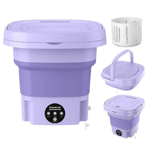 Foldable Laundry Machine with Detachable Drain Basket