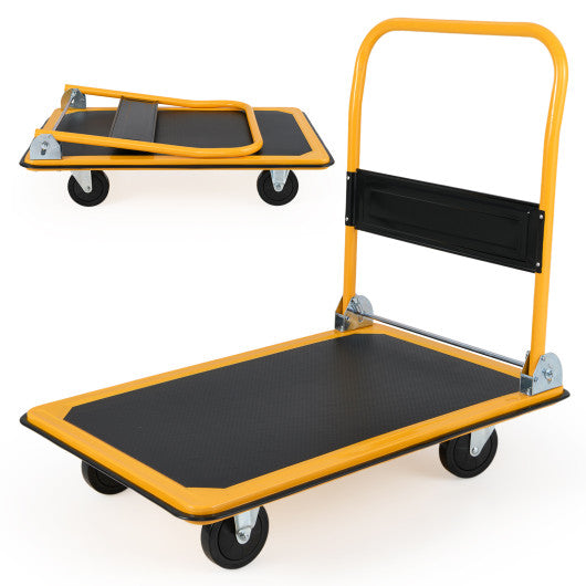 Folding Platform Cart Dolly Hand Truck-Black