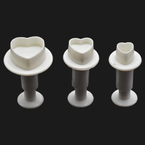 Fondant Cake Cookie Cutter Embossed Ejector Stamp Plunger Mold Kitchen Baking Cake Decorating Tools  Heart Shaped Cookie Mold Hand Press Cookie Dessert Cutter Pastry Decoration Tool Mooncake Maker