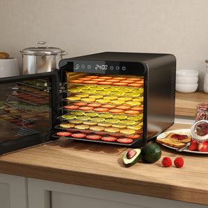 7 Stainless Steel Trays Dryer with 1-24H Timer and 30-75℃ Temperature-Silver