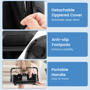 Foot and Calf Massager with Heat for Blood Circulation Pain Relief-Black