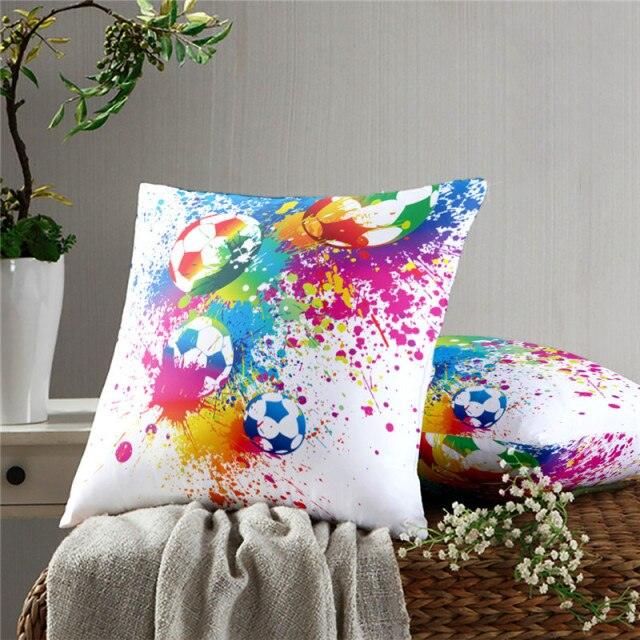 Football Pillow Case Decoration Sofa Cushion Pillow Case Throw Pillow Cover Cool Soccer Ball Art Amazing Football Fire Home Artwork Decor Pillow Case Decoration Car Pillow Case