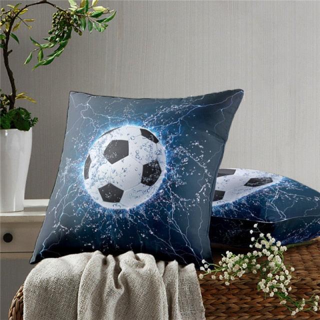 Football Pillow Case Decoration Sofa Cushion Pillow Case Throw Pillow Cover Cool Soccer Ball Art Amazing Football Fire Home Artwork Decor Pillow Case Decoration Car Pillow Case