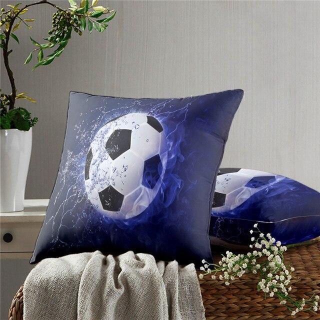 Football Pillow Case Decoration Sofa Cushion Pillow Case Throw Pillow Cover Cool Soccer Ball Art Amazing Football Fire Home Artwork Decor Pillow Case Decoration Car Pillow Case