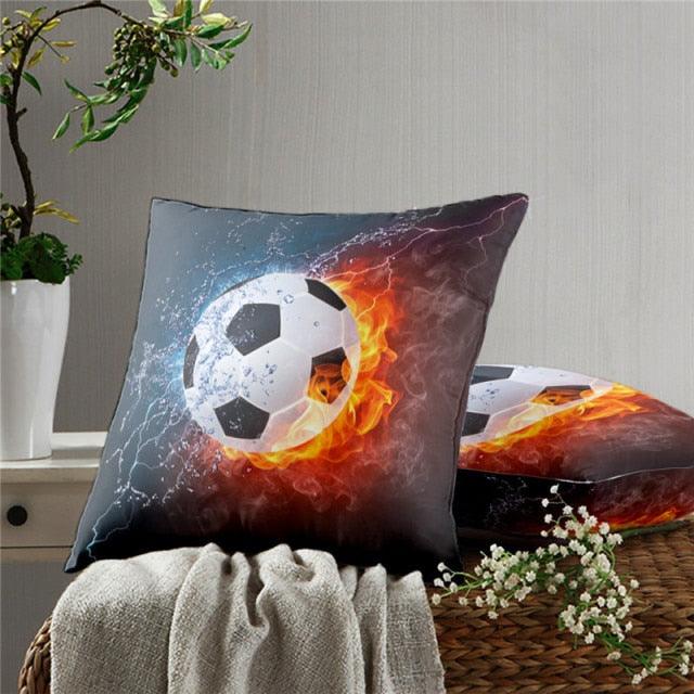 Football Pillow Case Decoration Sofa Cushion Pillow Case Throw Pillow Cover Cool Soccer Ball Art Amazing Football Fire Home Artwork Decor Pillow Case Decoration Car Pillow Case