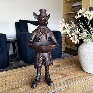 Standing Fox Bronze Bowl | Dapper Critters Collection