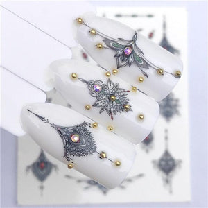 Fox Wolf Animal 3D Embossed Nail Sticker Flower Adhesive Manicure Slider Nail Art Tips Decorations Decals Manicure Design Golden Firework Star Accessories Heart Nail Art Stickers Glitter Decals Love Nail Sequins Laser Heart Nail