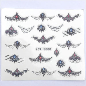 Fox Wolf Animal 3D Embossed Nail Sticker Flower Adhesive Manicure Slider Nail Art Tips Decorations Decals Manicure Design Golden Firework Star Accessories Heart Nail Art Stickers Glitter Decals Love Nail Sequins Laser Heart Nail