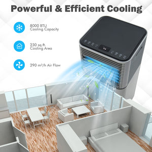 8000 BTU 3-in-1 Air Cooler with Dehumidifier and Fan Mode-White