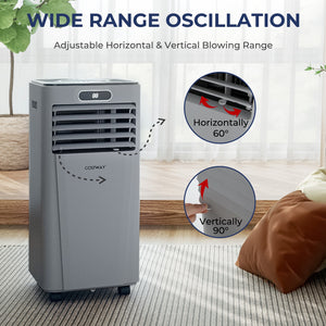 10000 BTU 4-in-1 Portable Air Conditioner with Dehumidifier and Fan Mode-Gray