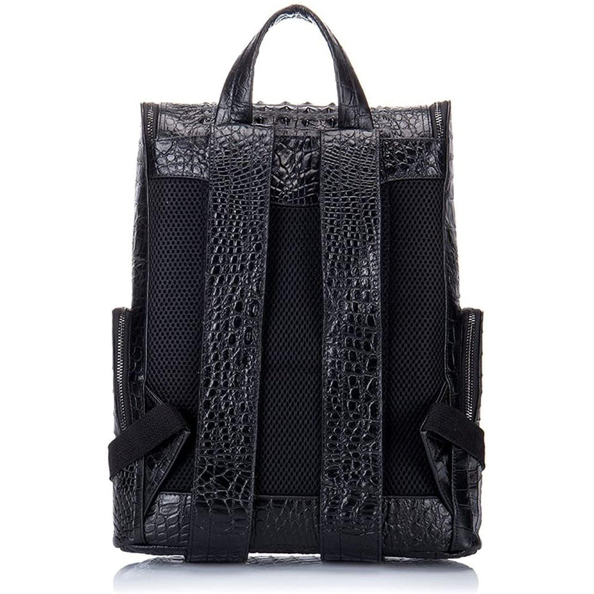 FR Fashion Co. 13" Men's Leather Crocodile Design Backpack - FR Fashion Co. 