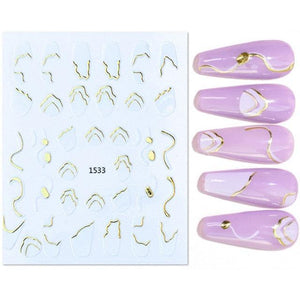 French Rose Gold Striping Tape Nail Design Stripe Lines Geometry 3D Sticker for Nails Gel Polish Sticker Decals for Manicuring Decorations Manicure Stickers Decals Silver Strip Line Nail Decal Self-Adhesive 3D Wave Decal Decoration Metallic Curve Design