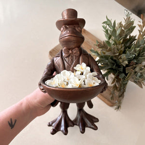 Charming Frog Bronze Bowl | Dapper Critters Collection