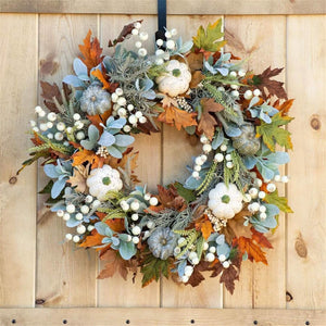 Front Door Autumn Pumpkin Maple Leaves Wreaths