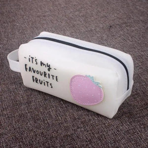 Fruit Pattern Pencil Case Large Capacity Candy Colors Pencil Cases High School College Office Supply Pencil Box