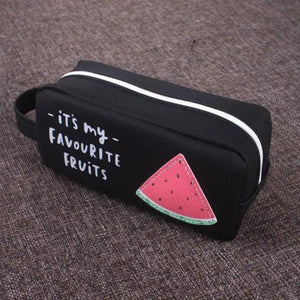 Fruit Pattern Pencil Case Large Capacity Candy Colors Pencil Cases High School College Office Supply Pencil Box
