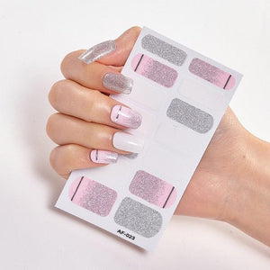 Full Cover Nail Stickers Nail Polish Nail Decoration Nails Sticker Designer Self Adhesive Nail Sticker Creative Nail Art Sticker Sticker Nail Decorations Accessories Metal Curve Stripe Lines Design Letter Nail Sticker Adhesive Decoration Template