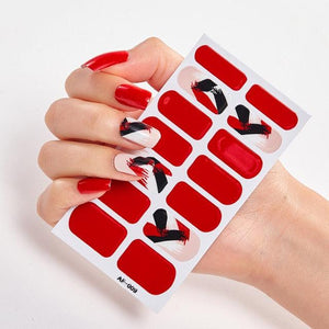 Full Cover Nail Stickers Nail Polish Nail Decoration Nails Sticker Designer Self Adhesive Nail Sticker Creative Nail Art Sticker Sticker Nail Decorations Accessories Metal Curve Stripe Lines Design Letter Nail Sticker Adhesive Decoration Template