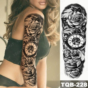 Full Women Man Realistic Waterproof Temporary Tattoo Tiger Stickers Luxury Big Design For Arm Thigh