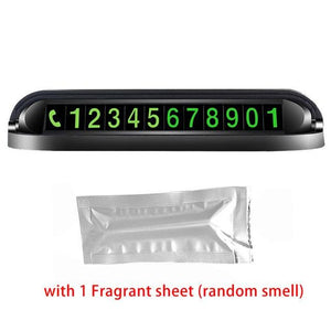 Function Luminous Car Temporary Parking Card Car Air Freshener Phone Number Plate Car Sticker Aromatherapy Function Luminous Car Temporary Parking Card with Car Air Freshener Temporary Phone Number for Car Dashboard Accessories