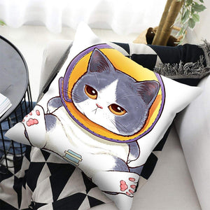 Funny Cute Cat Plush Cushion Pillow Covers Cat Pillow Cases Animal Kitty Pillowcase Cotton Linen Cushion Cover For Couch Cover Pillows Cases For Sofa Home Decoration Pillowcase Polyester Throw Pillow Case 45x45CM