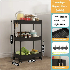 Multi-Tier Kitchen Floor Standing Storage Cart